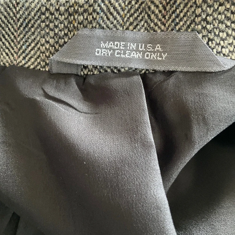 Taos Country Western Blazer Mens L Grey Herringbone Tweed Sport‎ Coat USA Made